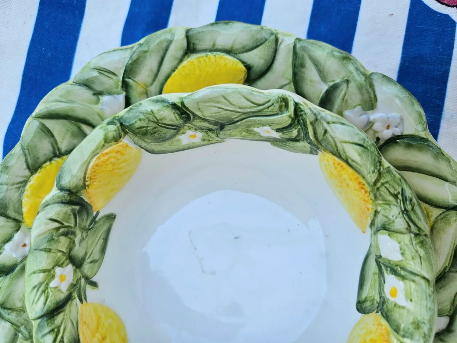 Les Ottomans Limone skålesæt 2 stk keramik citronmønster