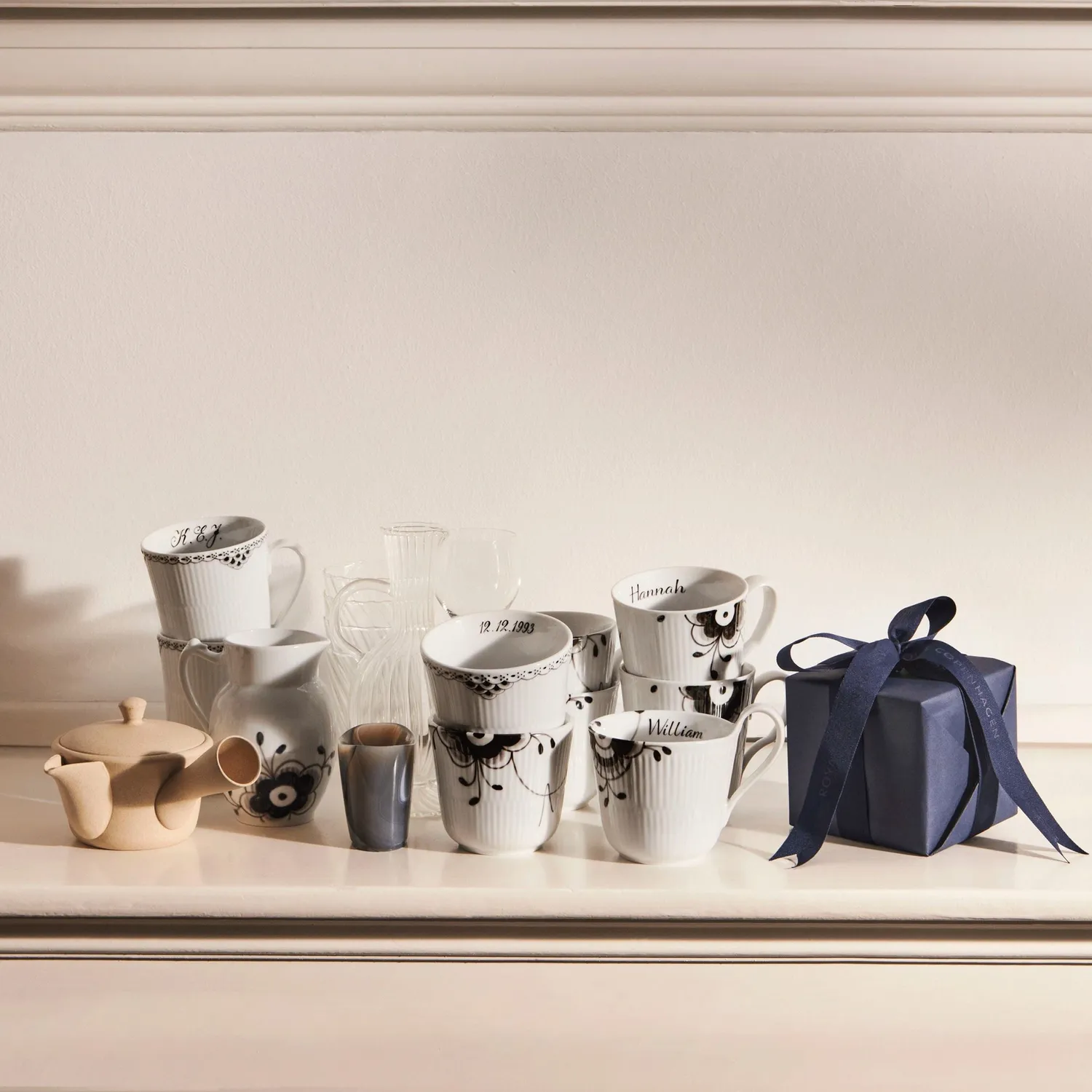 Kgl. Porcelæn Sort Mega Riflet kop 38 cl 2 stk. bespoke
