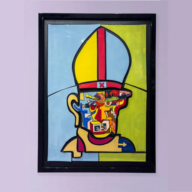1882 Ltd The Pope vægrelief keramik