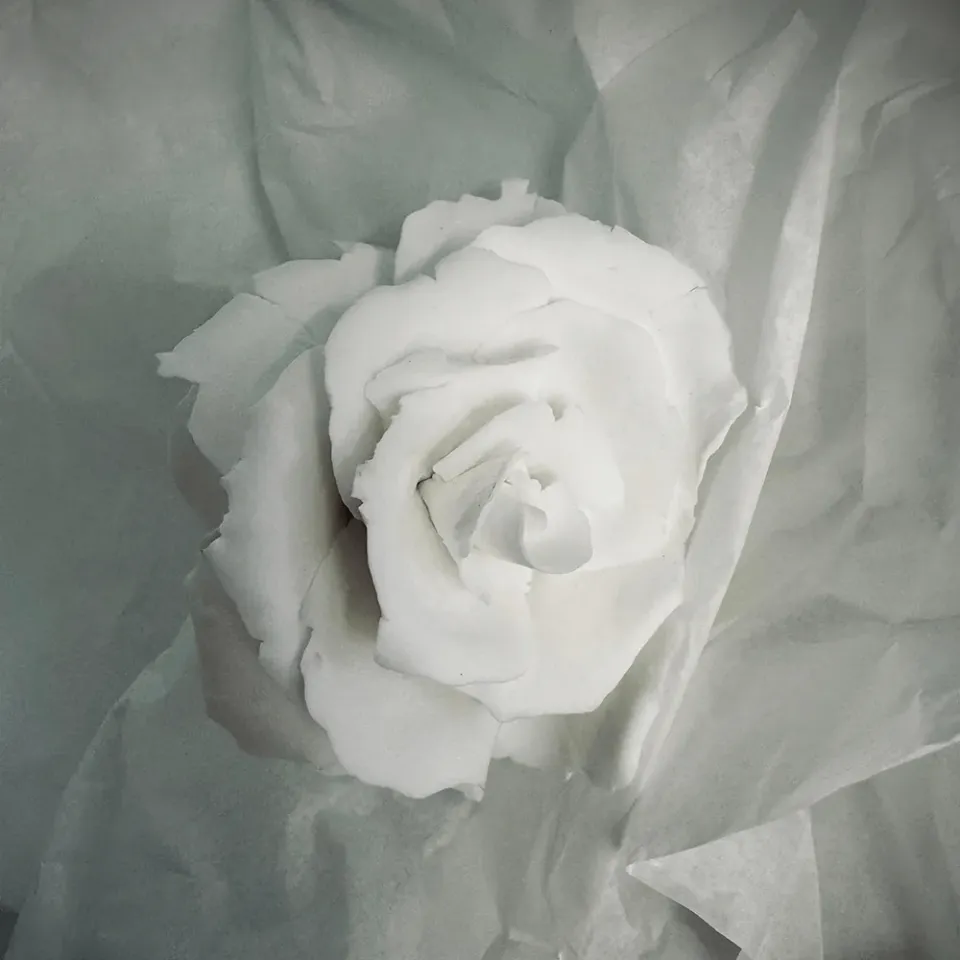 1882-Ltd Rose 5 Large keramikrose håndlavet