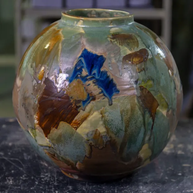 1882-Ltd Moon Jar Krukke håndlavet keramik