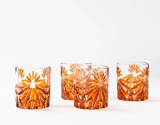 Les Ottomans THS03 krystalglas orange 4 stk stjerne