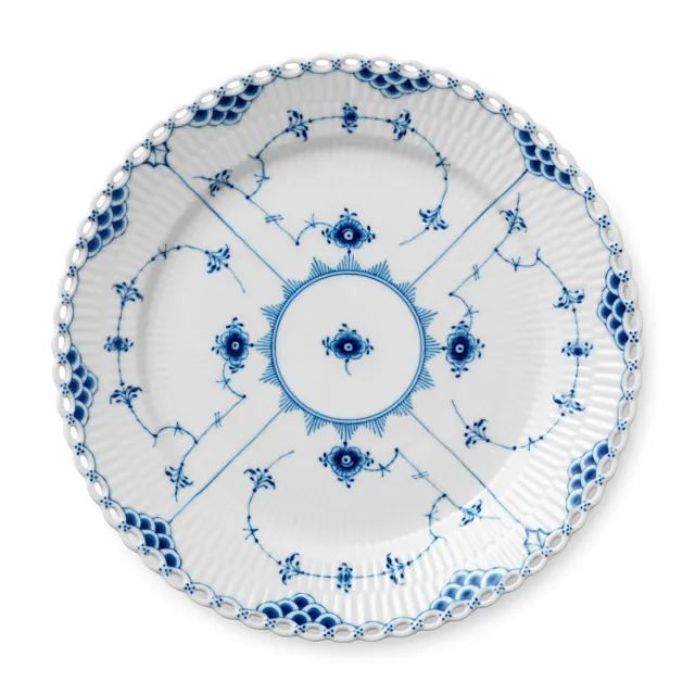 Kgl. Porcelæn Musselmalet Helblonde tallerken 27 cm blonde