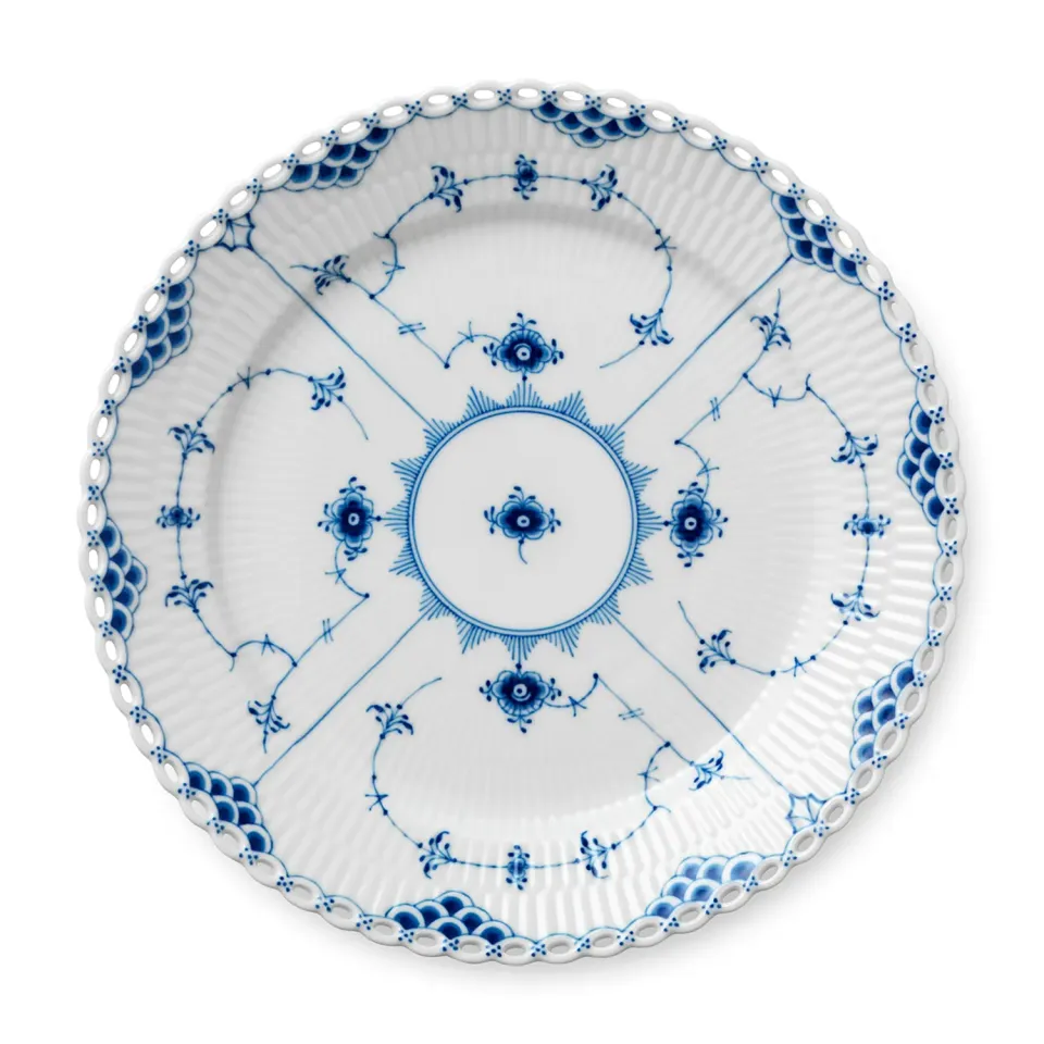 Kgl. Porcelæn Musselmalet Helblonde tallerken 27 cm blonde