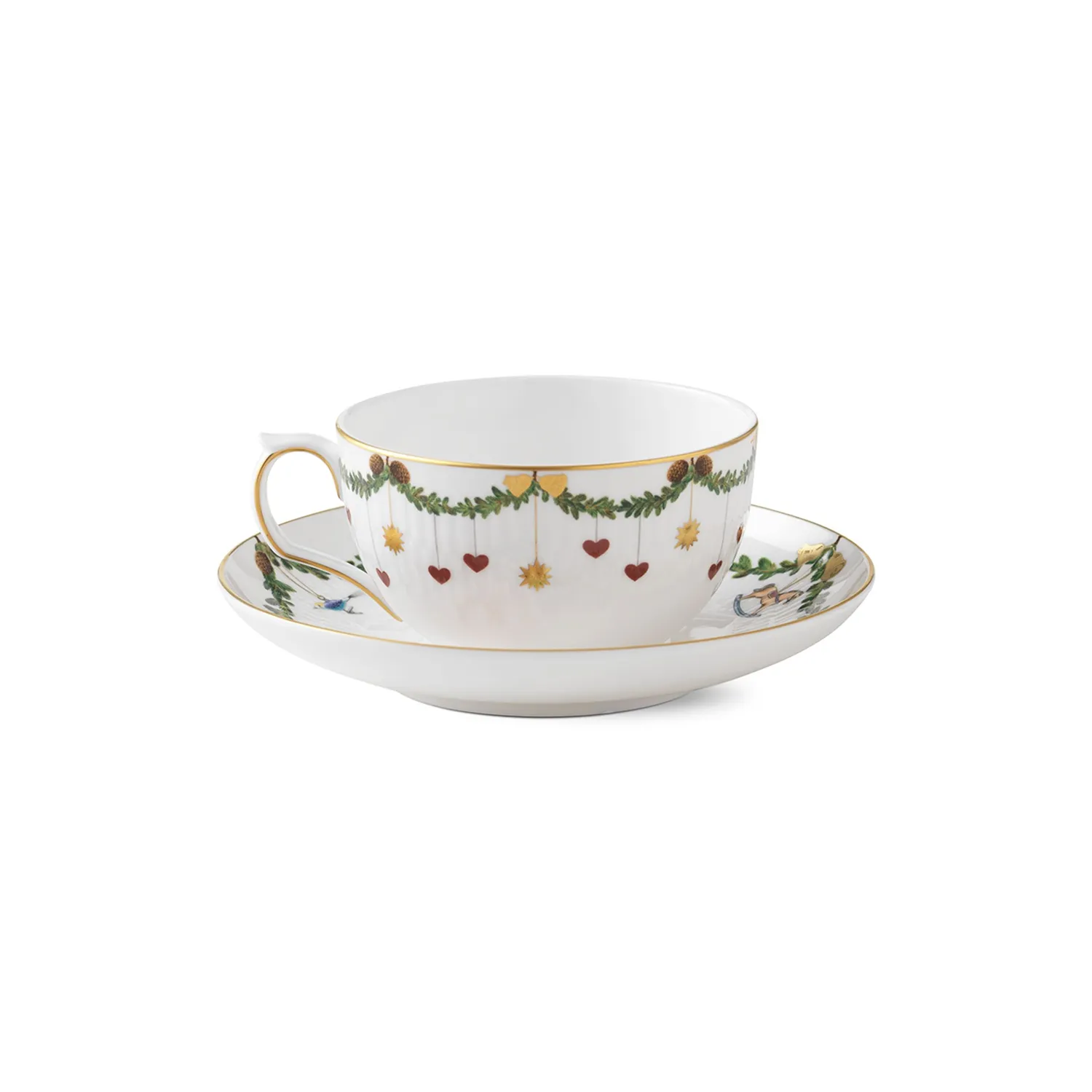 Royal Copenhagen Stjerne Riflet Jul kop underkop 32 cl julekop