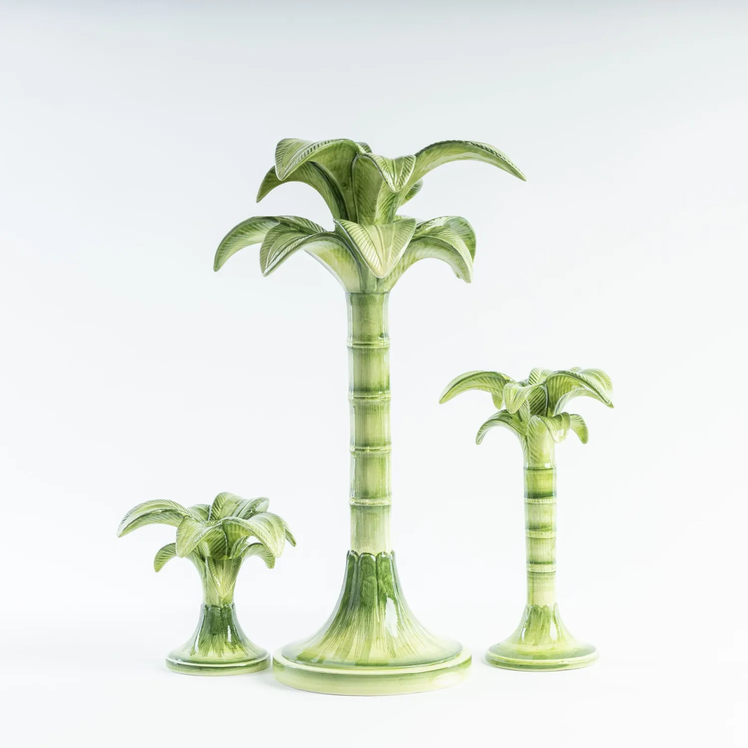 Les Ottomans Palm MAR04 fyrfadsstage palme grøn stor