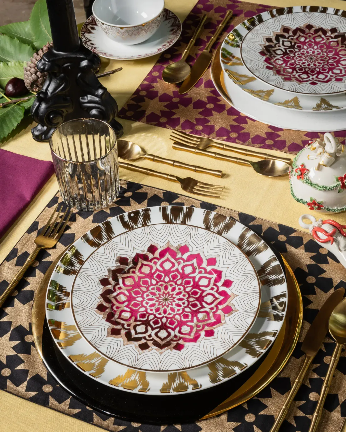Les Ottomans Uzbek Gold UZG02 middagstallerken porcelæn guld
