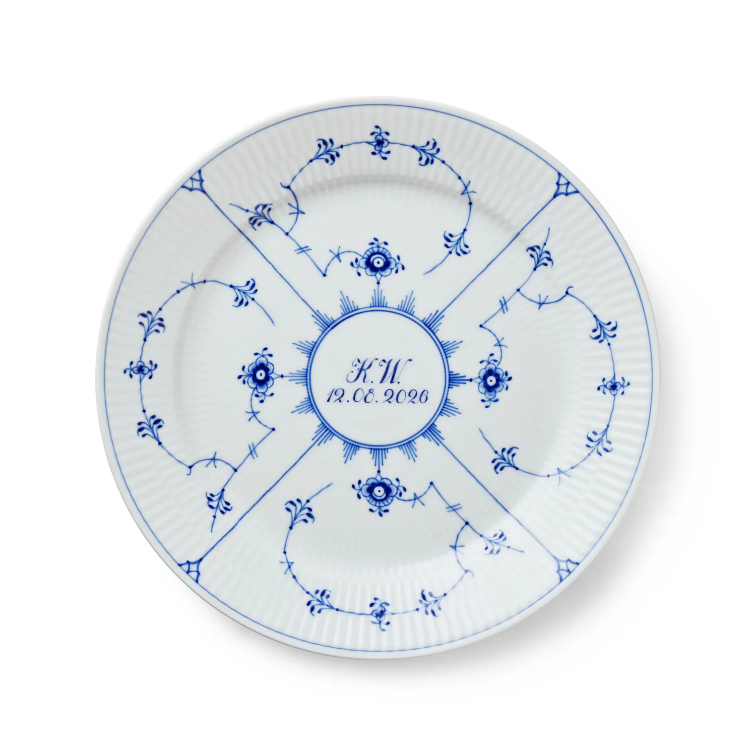 Kgl. Porcelæn Musselmalet Riflet tallerken 27 cm Bespoke