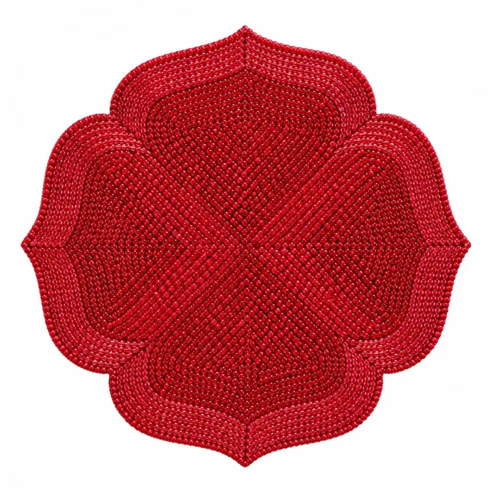 Les Ottomans TBJ34 dækkeserviet rød sæt 2 perler
