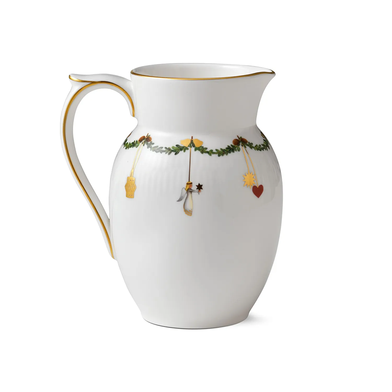 Kgl. Porcelæn Stjerne Riflet Jul kande 90 cl