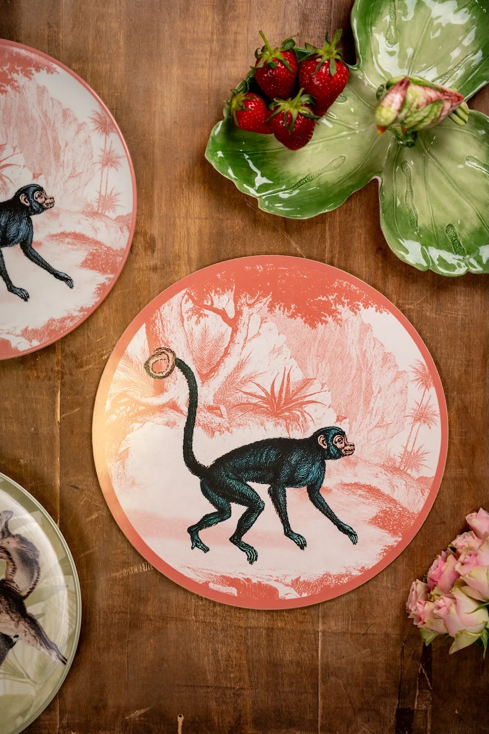 Les Ottomans Menagerie dækketallerken træ 4 stk