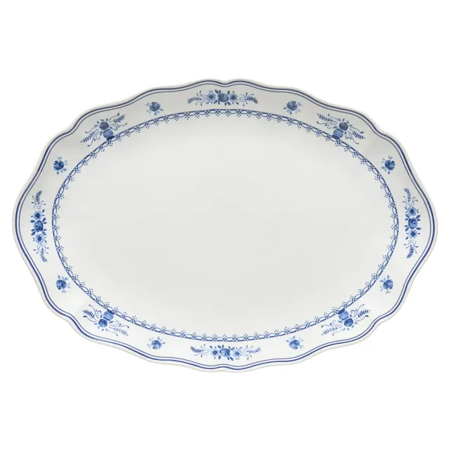 Costa Nova Vila ovalt fad white-blue stort