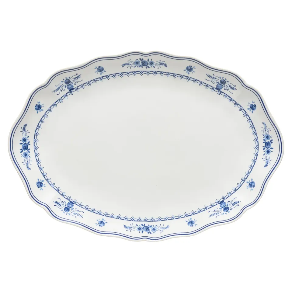 Costa Nova Vila ovalt fad white-blue stort