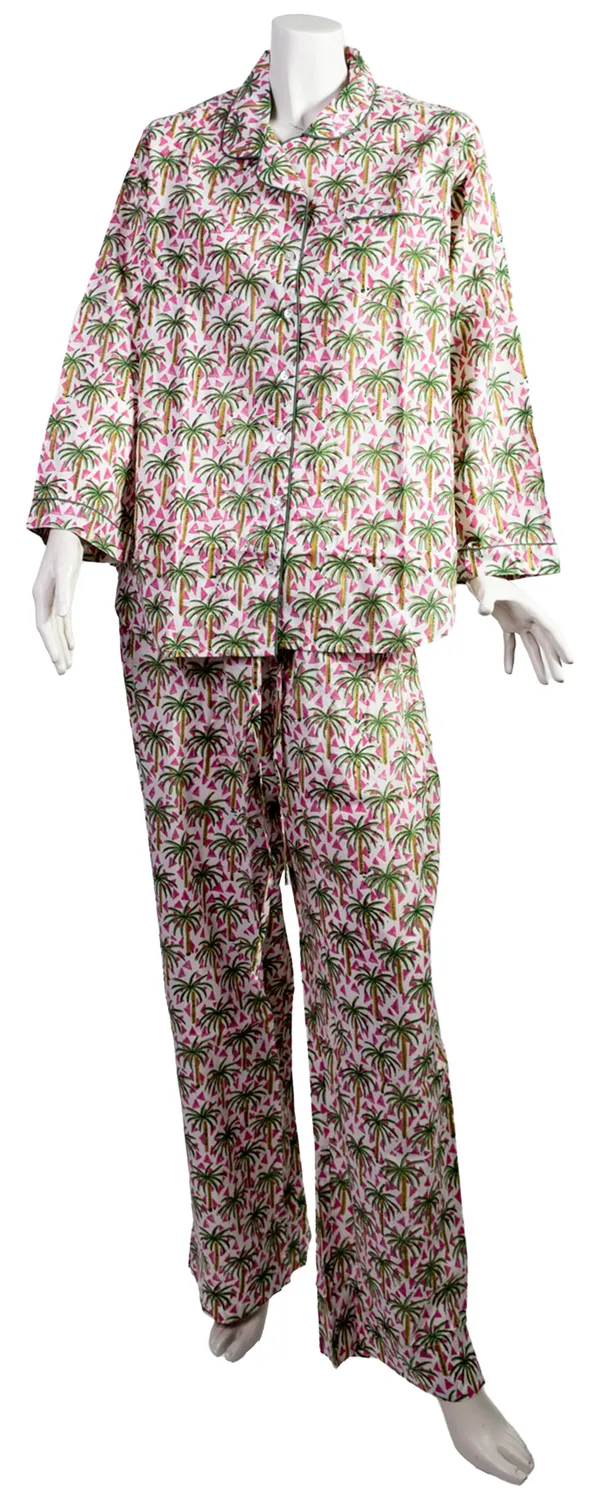 Les Ottomans PJ03 pyjamas bomuld håndtrykt ikat