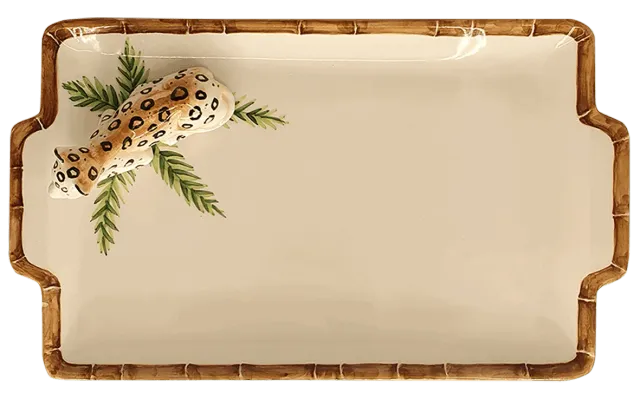 Les Ottomans Bamboo BAL03 bakke bambus leopard