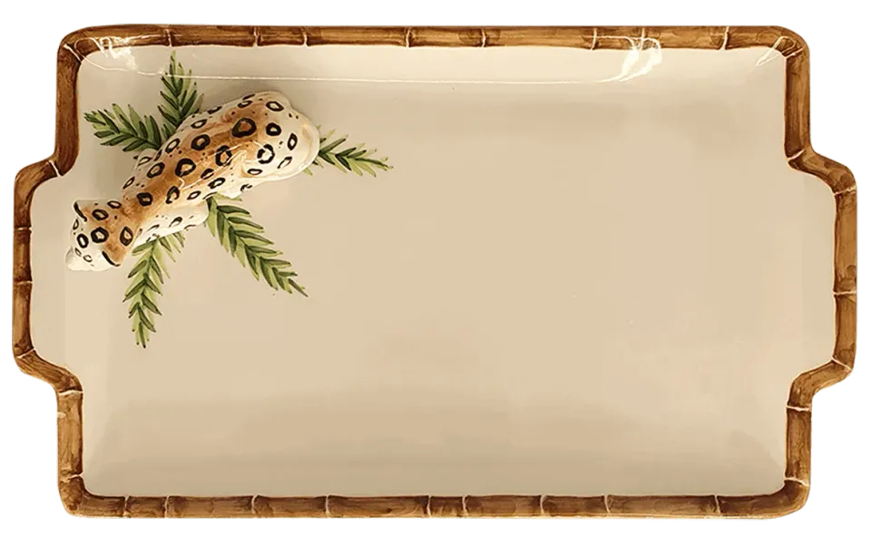 Les Ottomans Bamboo BAL03 bakke bambus leopard
