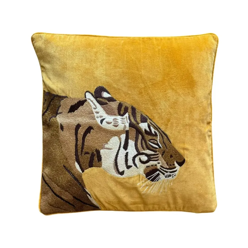 Les Ottomans EBC72 pudebetræk tiger broderet velour