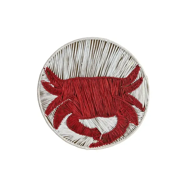 Les Ottomans bordskåner raffia marineblå flettet