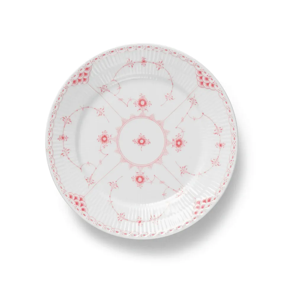 Kgl. Porcelæn Koral Halvblonde tallerken 22 cm koral porcelæn