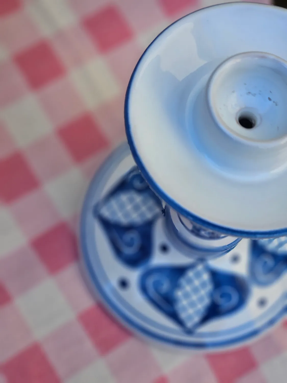 Les Ottomans Ikat lysestage håndmalet keramik