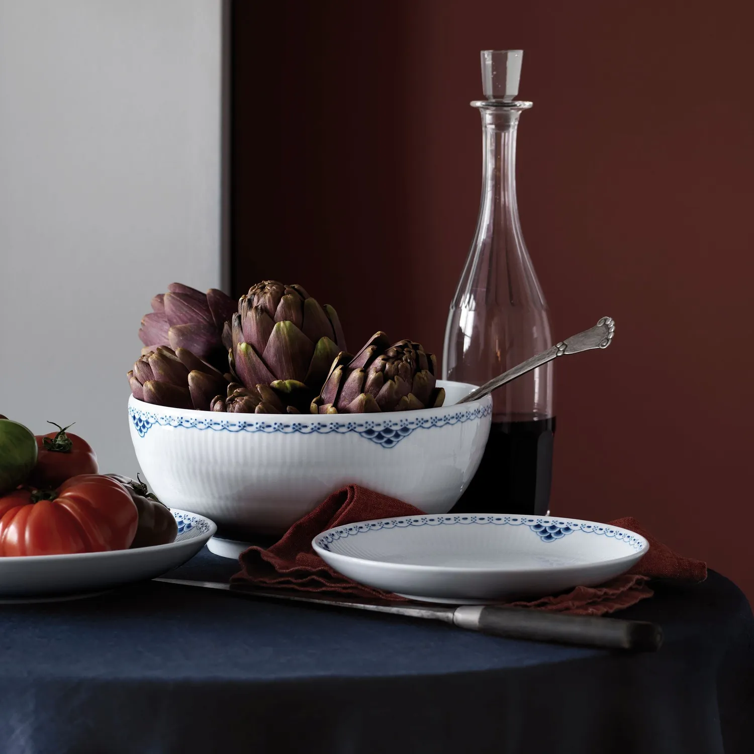 Royal Copenhagen Prinsesse tallerken coupe blå 20 cm