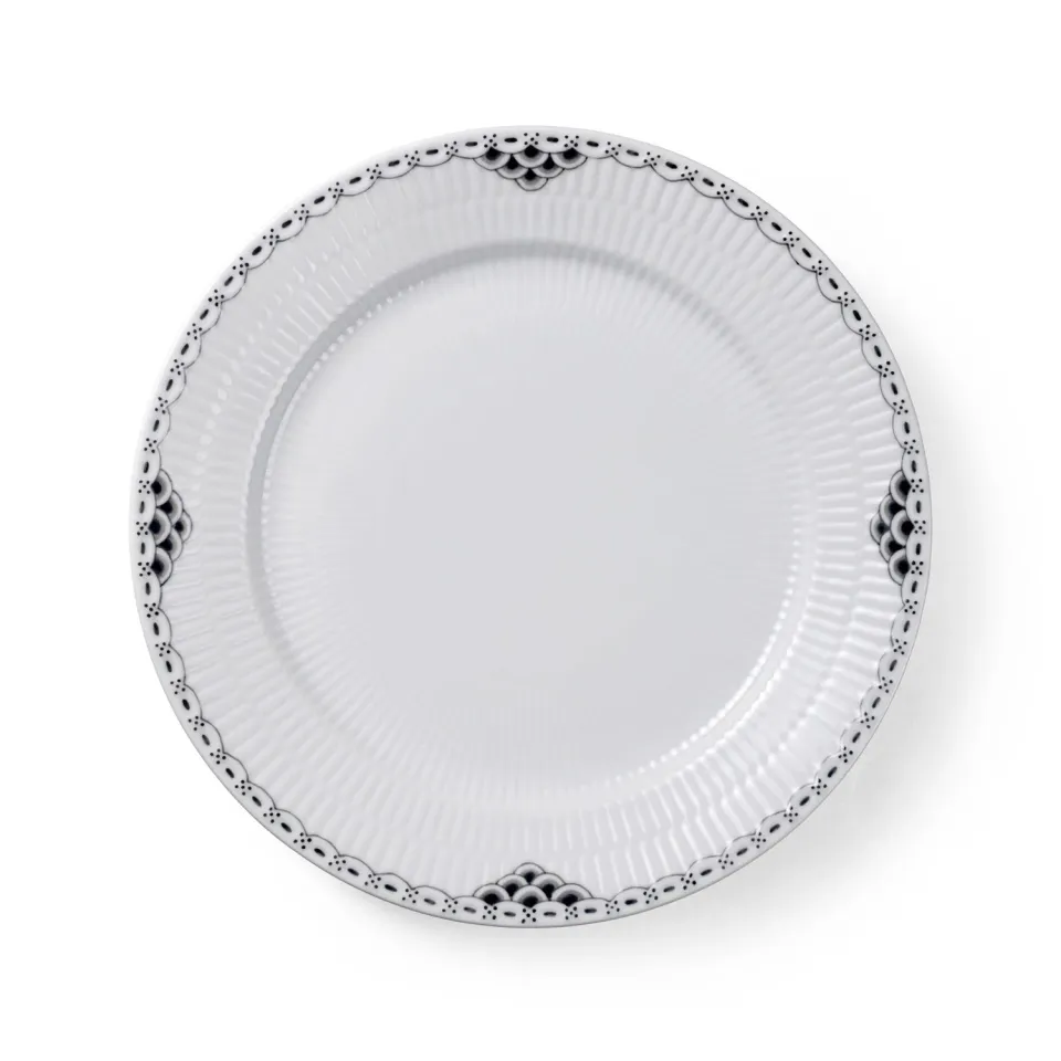 Kgl. Porcelæn Sort Blonde tallerken 27 cm middagstallerken