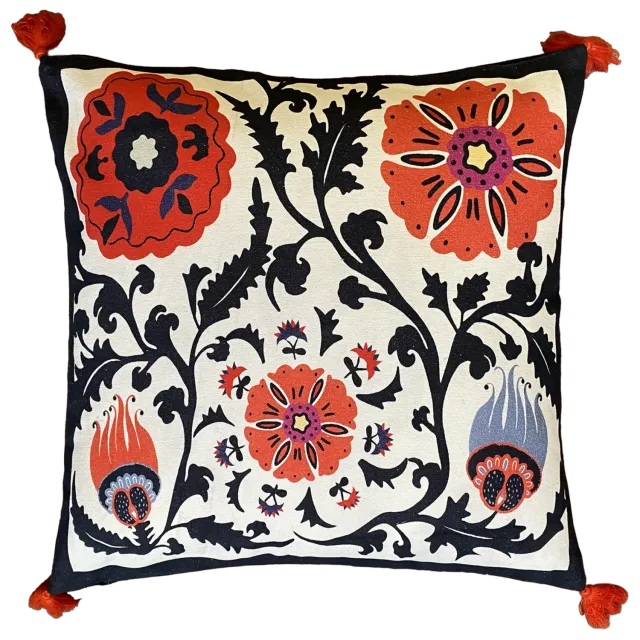 Les Ottomans Suzani SZC01 pudebetræk bomuld broderi