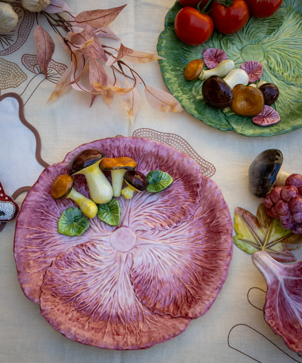 Les Ottomans Radicchio RD08 fad håndmalet keramik grøn