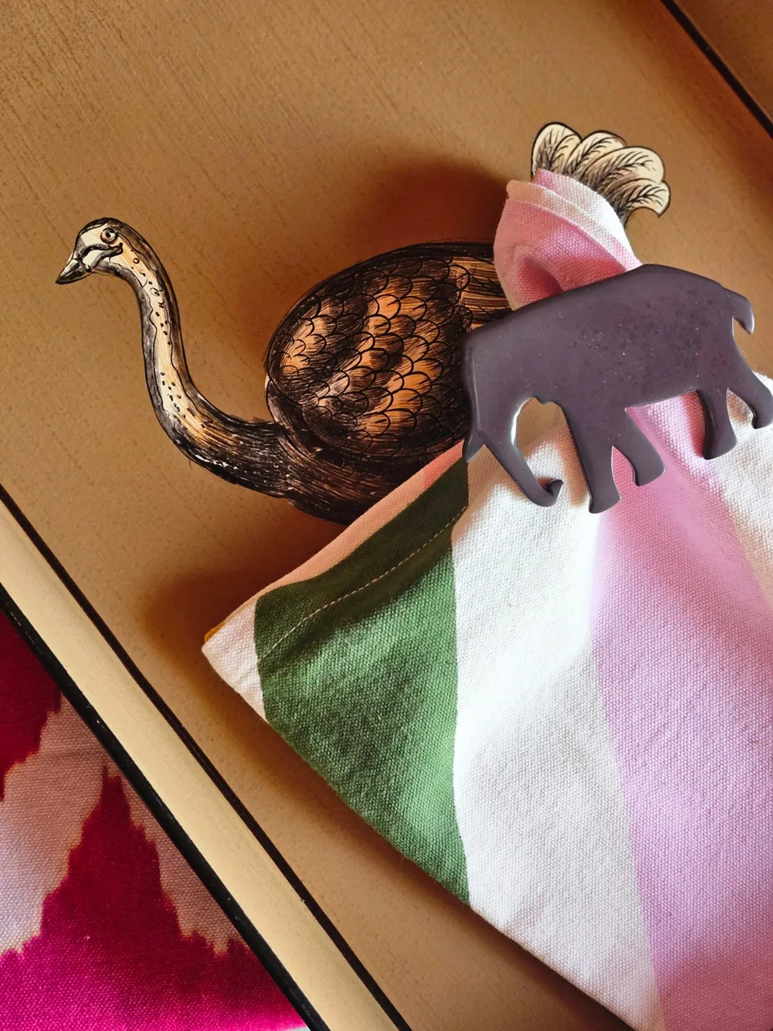 Les Ottomans Menagerie servietringe elefant 2 stk resin