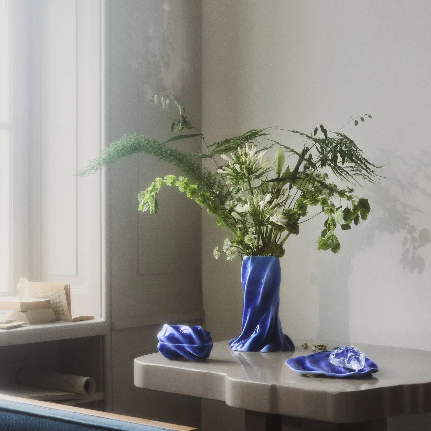 Kgl. Porcelæn Kontur fad 23 cm blå