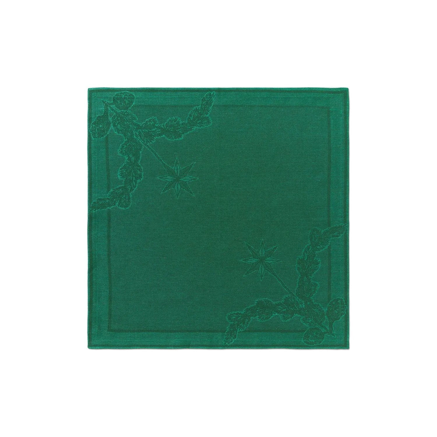 Kgl. Porcelæn Stjerne Riflet Jul serviet grøn 45x45 cm 2 stk.