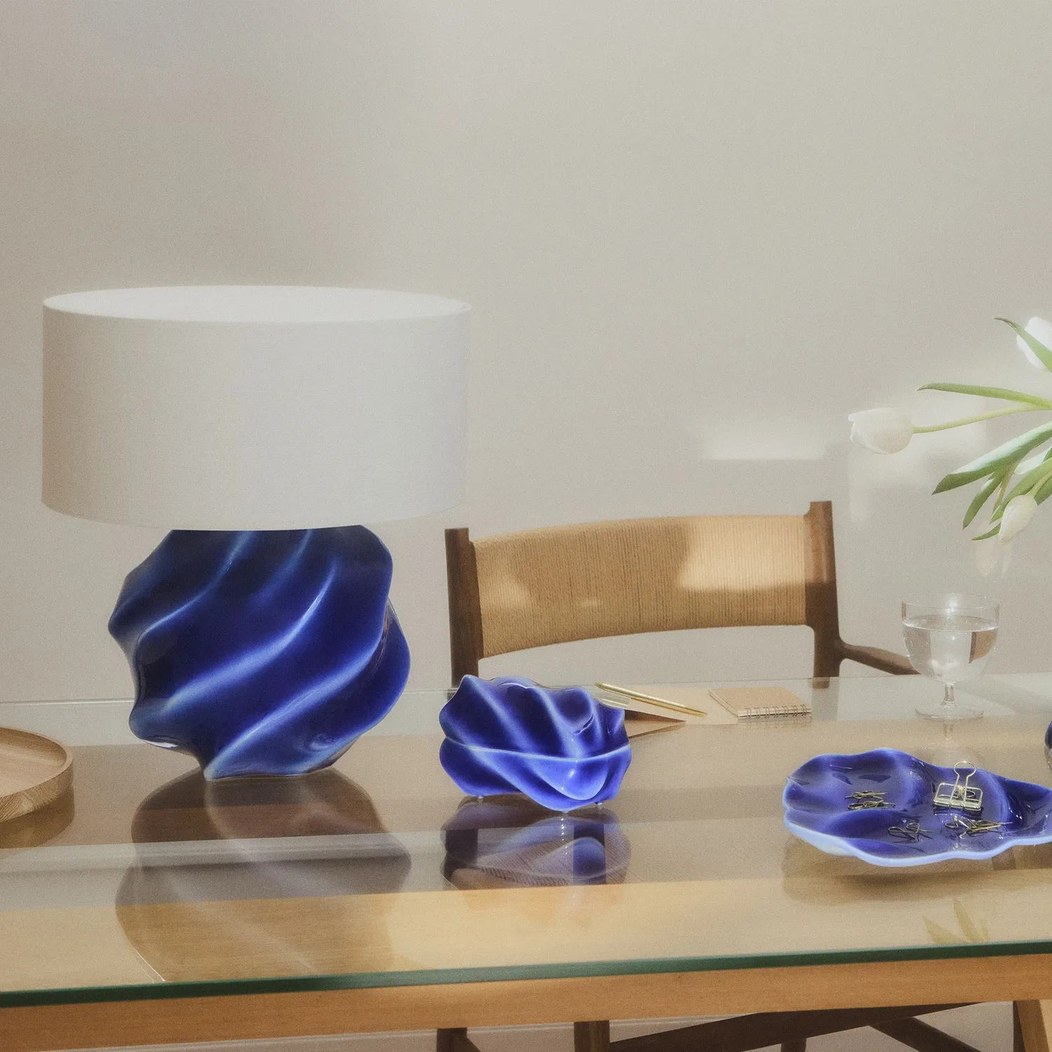 Kgl. Porcelæn Kontur bonbonniere 14 cm blå