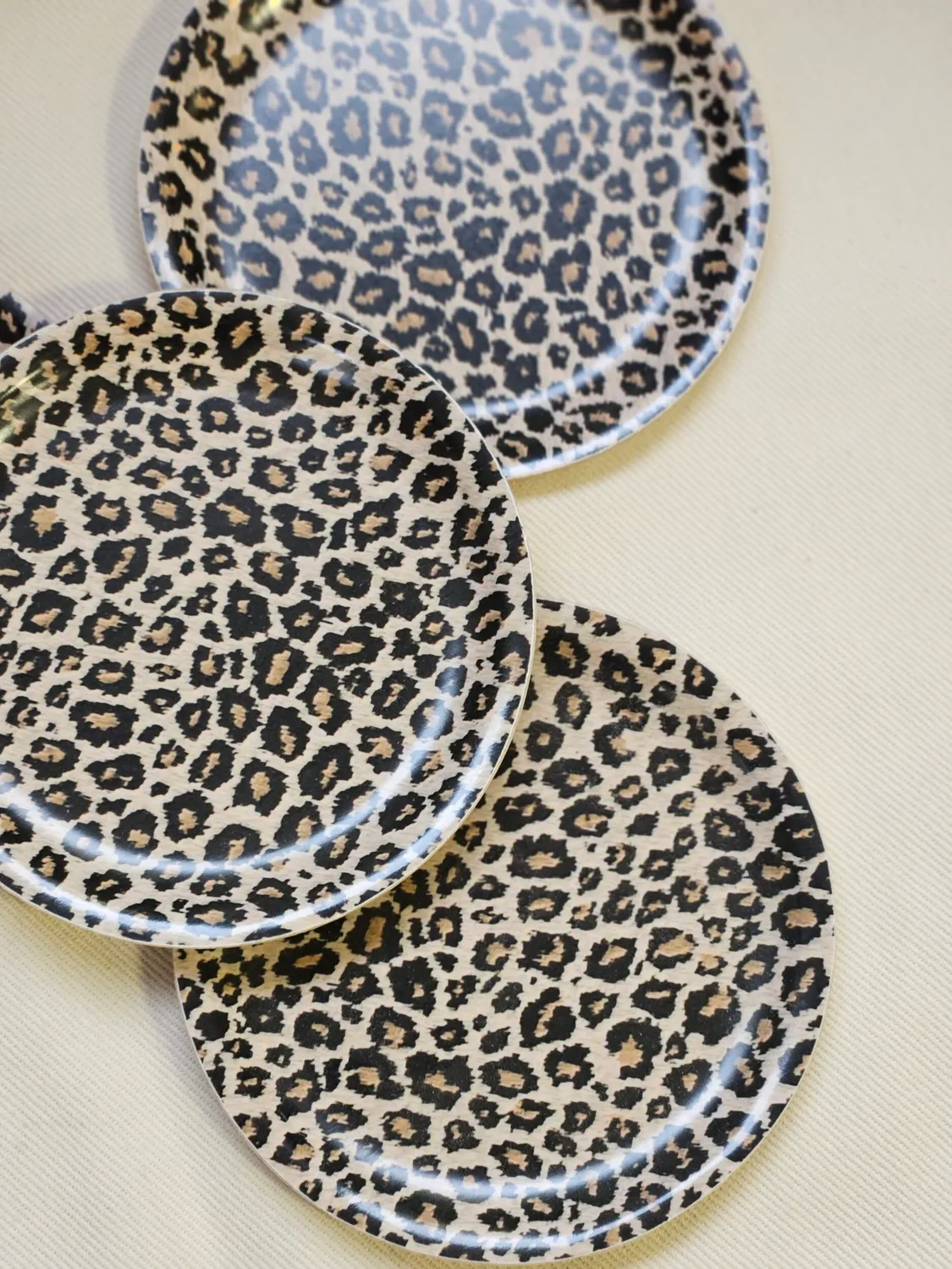 Les Ottomans bordskånere leopard sæt 4 stk træ