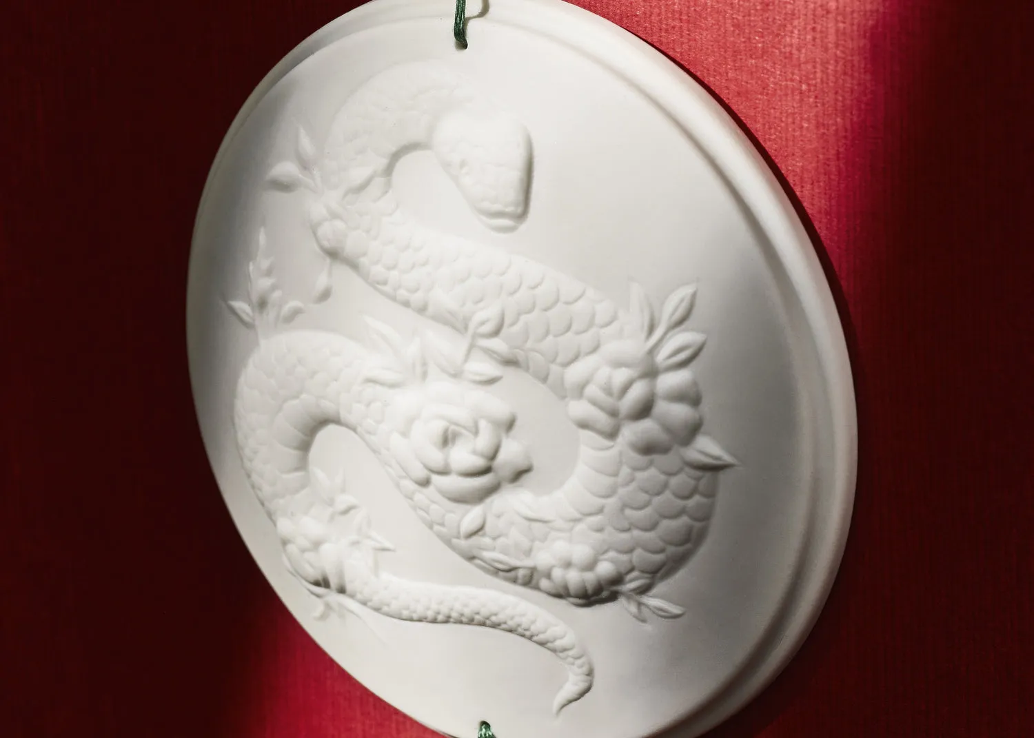 Nymphenburg Slangemedaljon amulet hvid biskvit