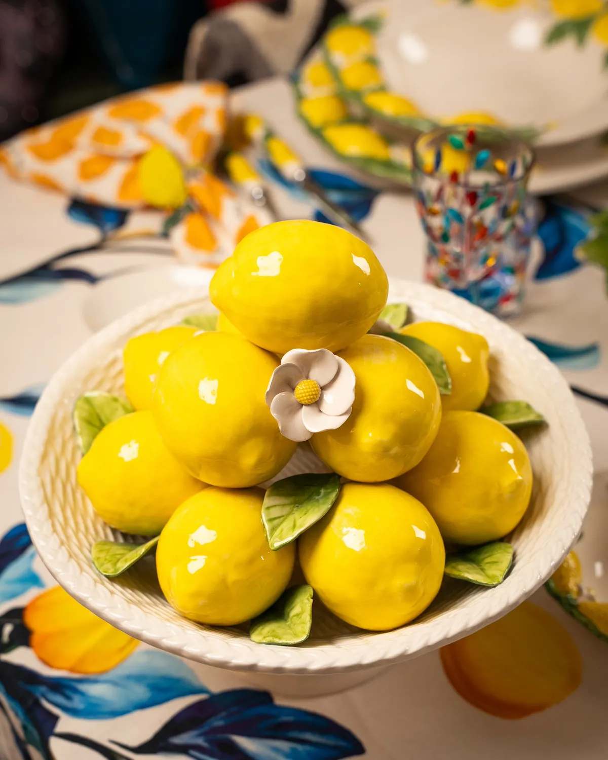 Les Ottomans Limone fad i håndmalet keramik