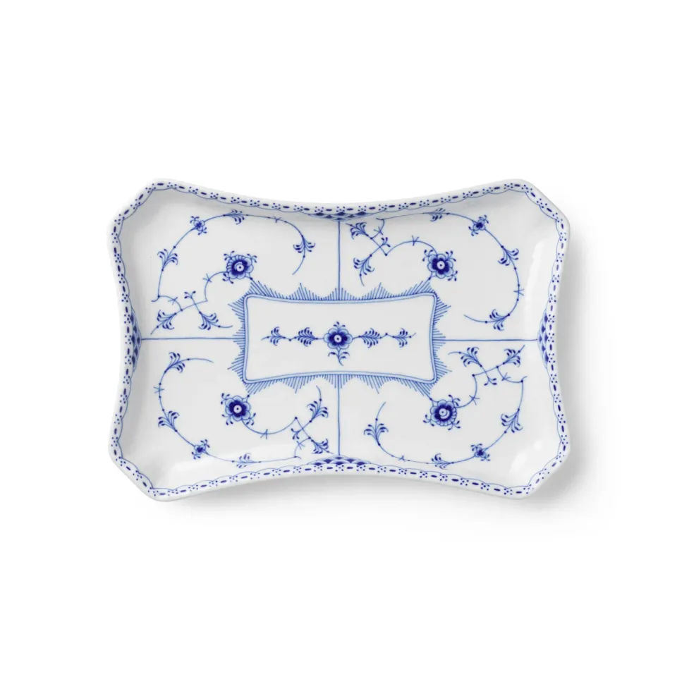 Kgl. Porcelæn Musselmalet Halvblonde fad 24,5 cm