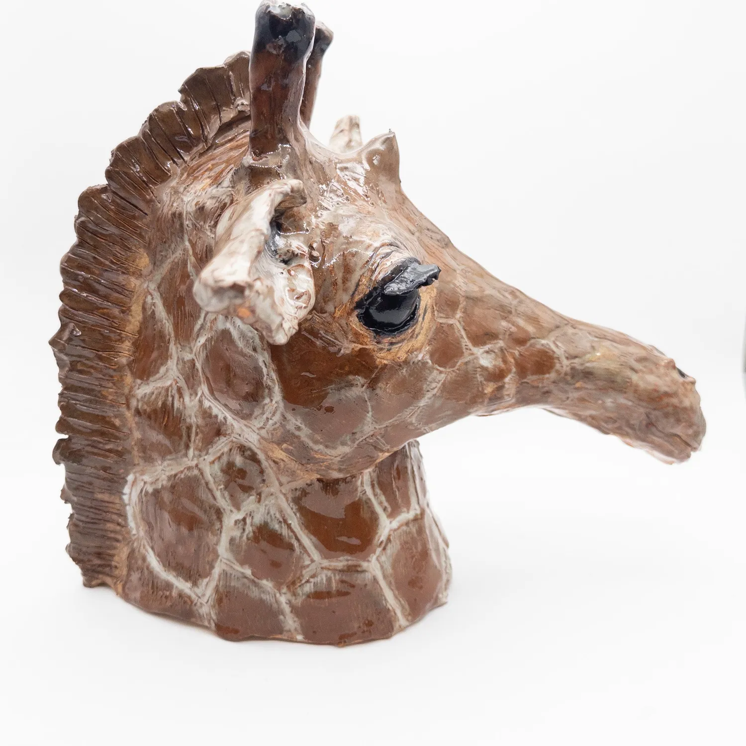 A for Anette Keramik Girafhoved skulptur stentøj 1260°