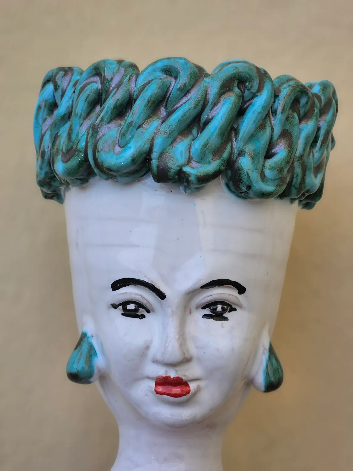 Les Ottomans Sicily Sculpture vase håndmalet keramik citron