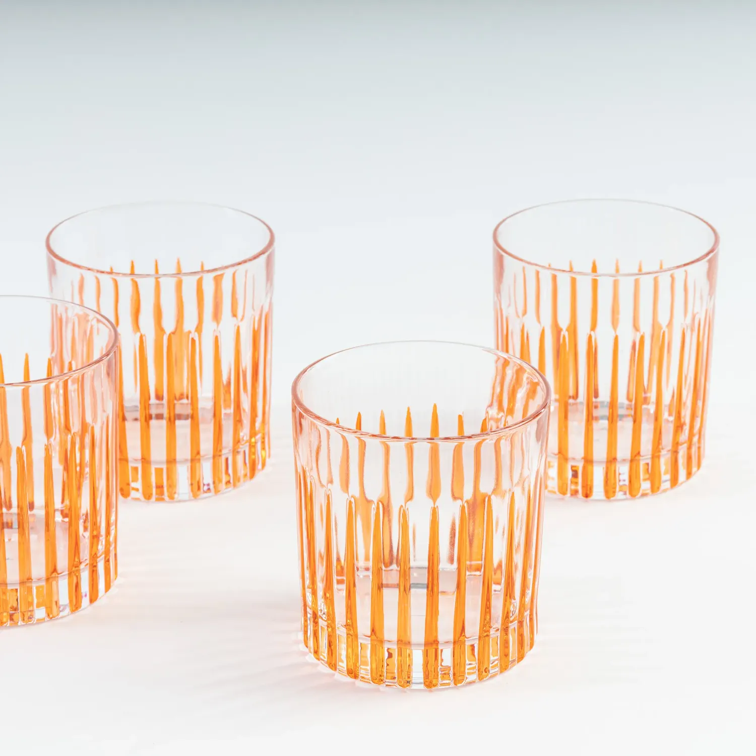 Les Ottomans CGT04 tumblerglas orange sæt 4 håndmalet