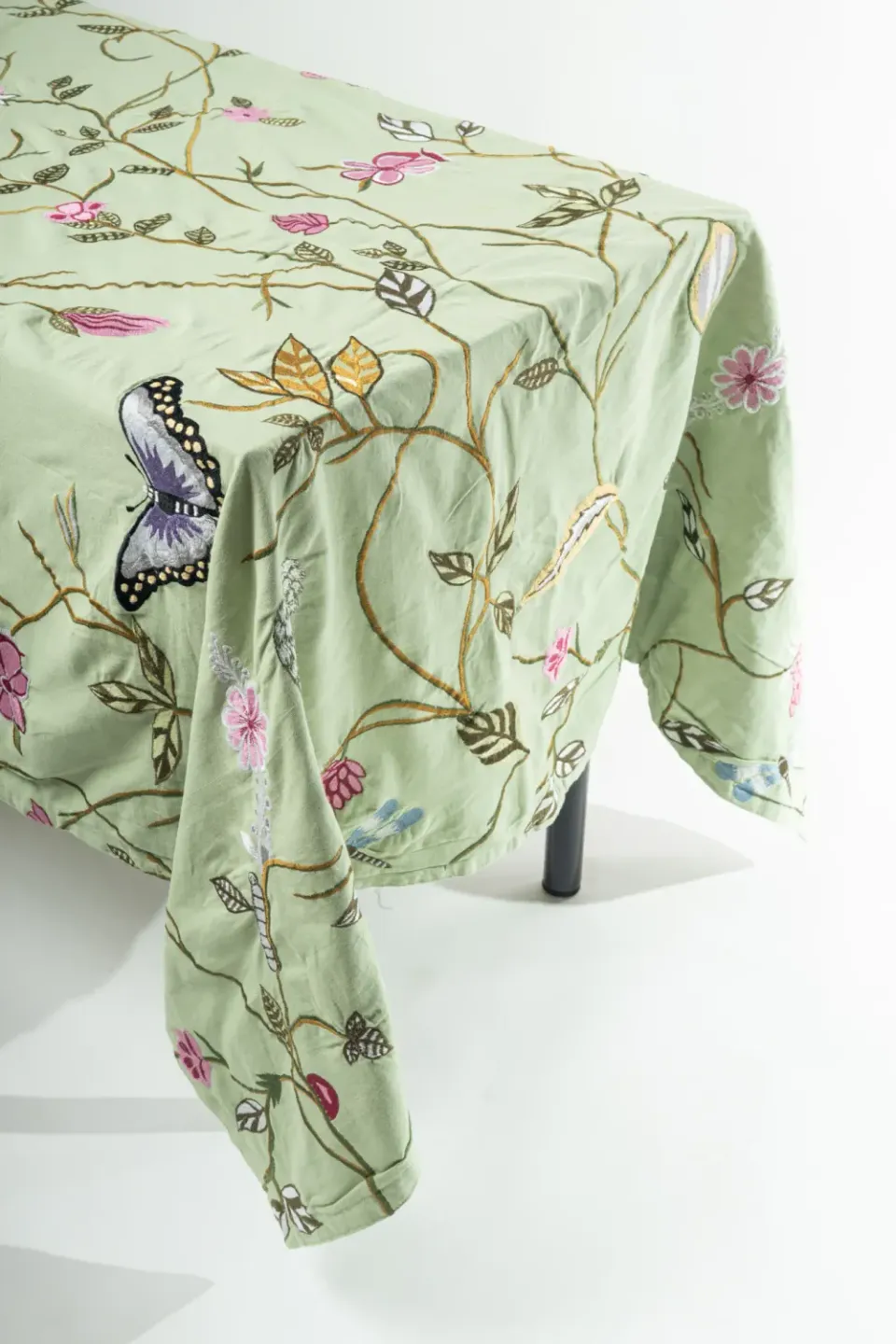 Les Ottomans EBT16 dug bomuld broderet blomster