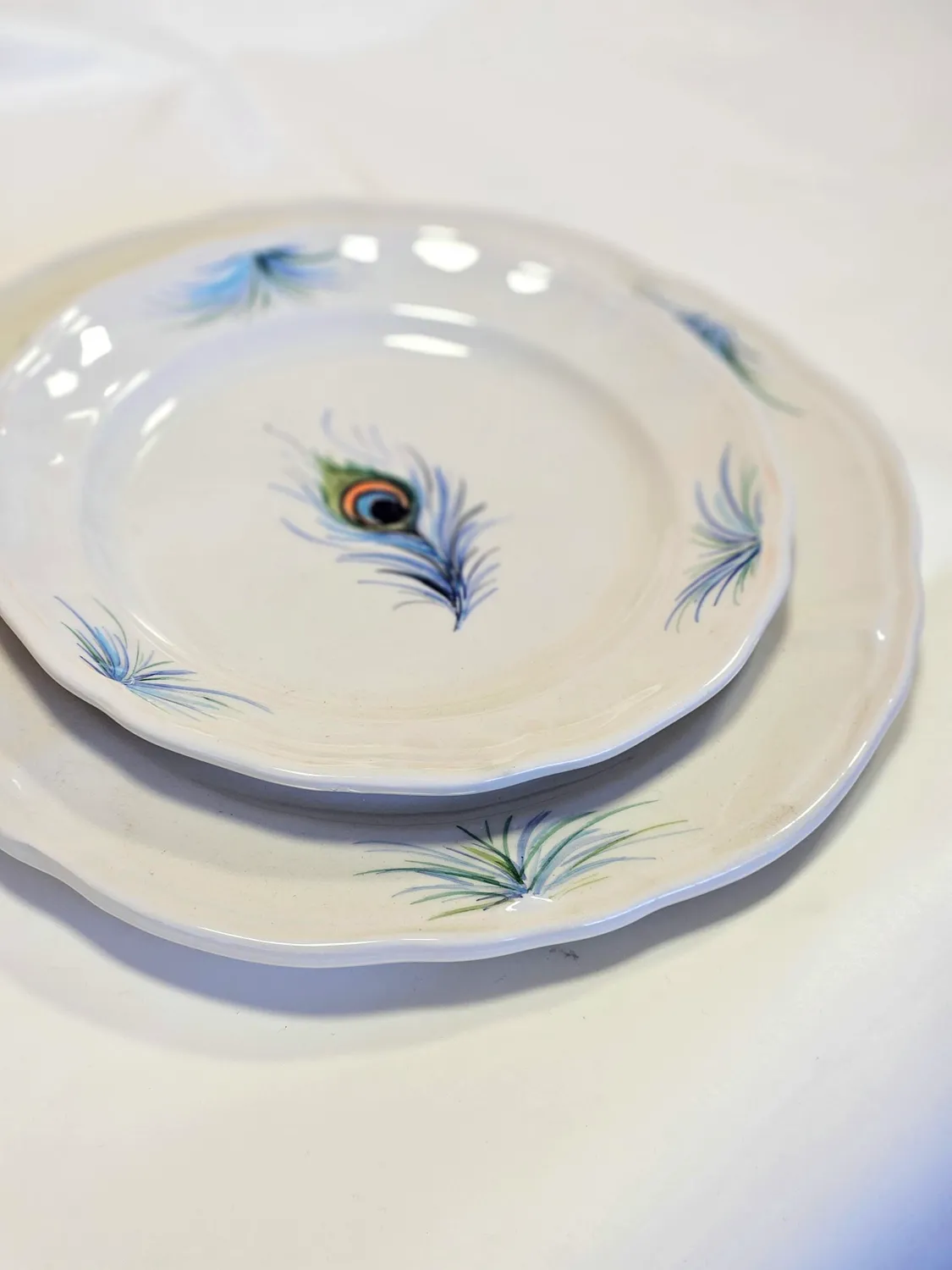 Les Ottomans Peacock tallerken keramik håndmalet