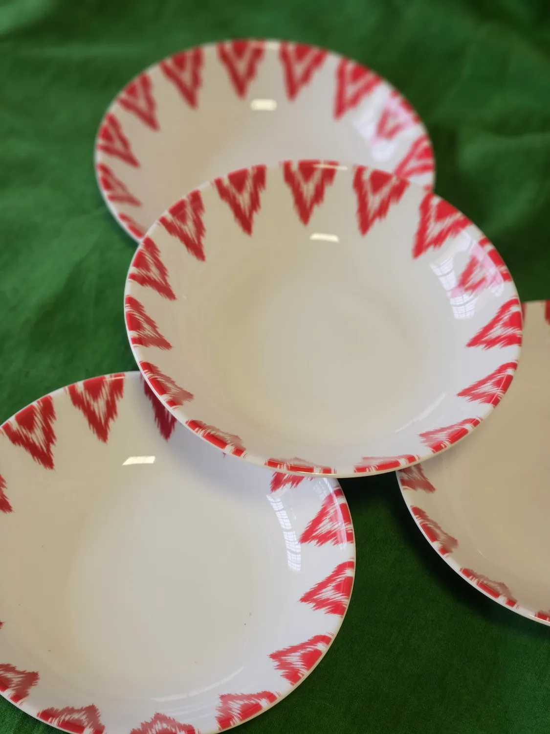 Les Ottomans Uzbek Red skåle porcelæn rød 4 stk