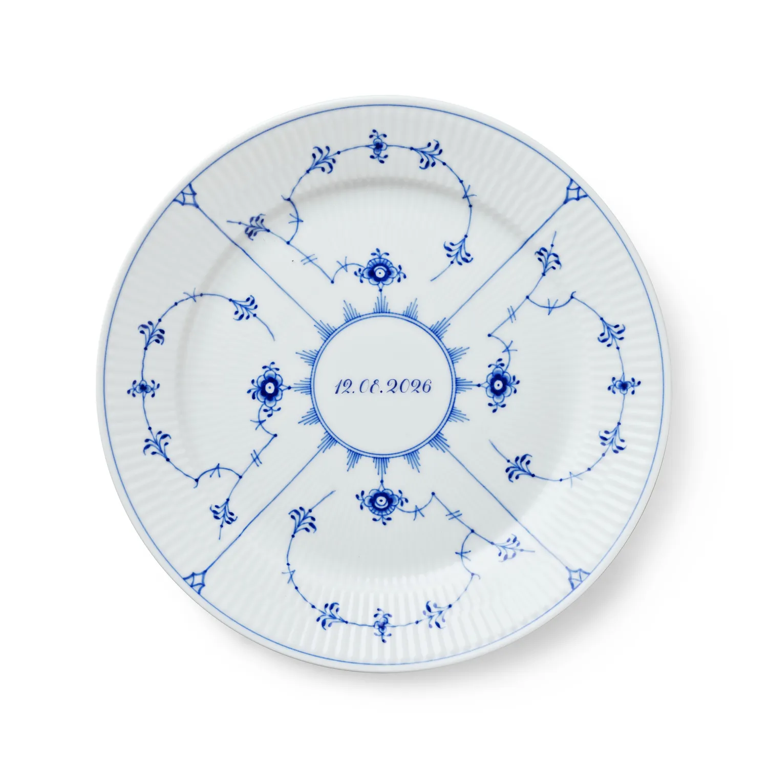 Kgl. Porcelæn Musselmalet Riflet tallerken 27 cm Bespoke