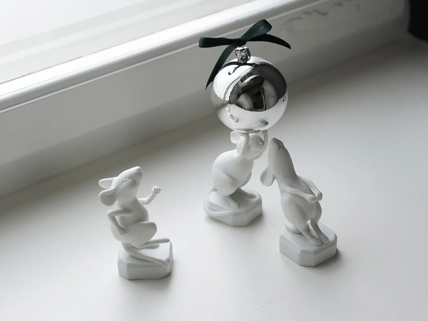 Nymphenburg Karl mus porcelænsfigur biskvit hvid