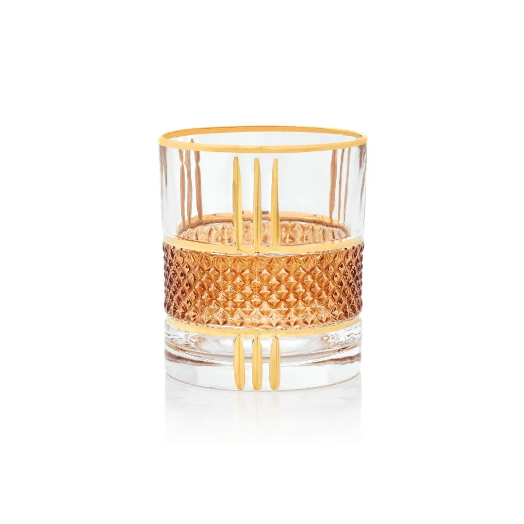 Les Ottomans AGT01 tumblerglas amber gold 4 stk håndmalet