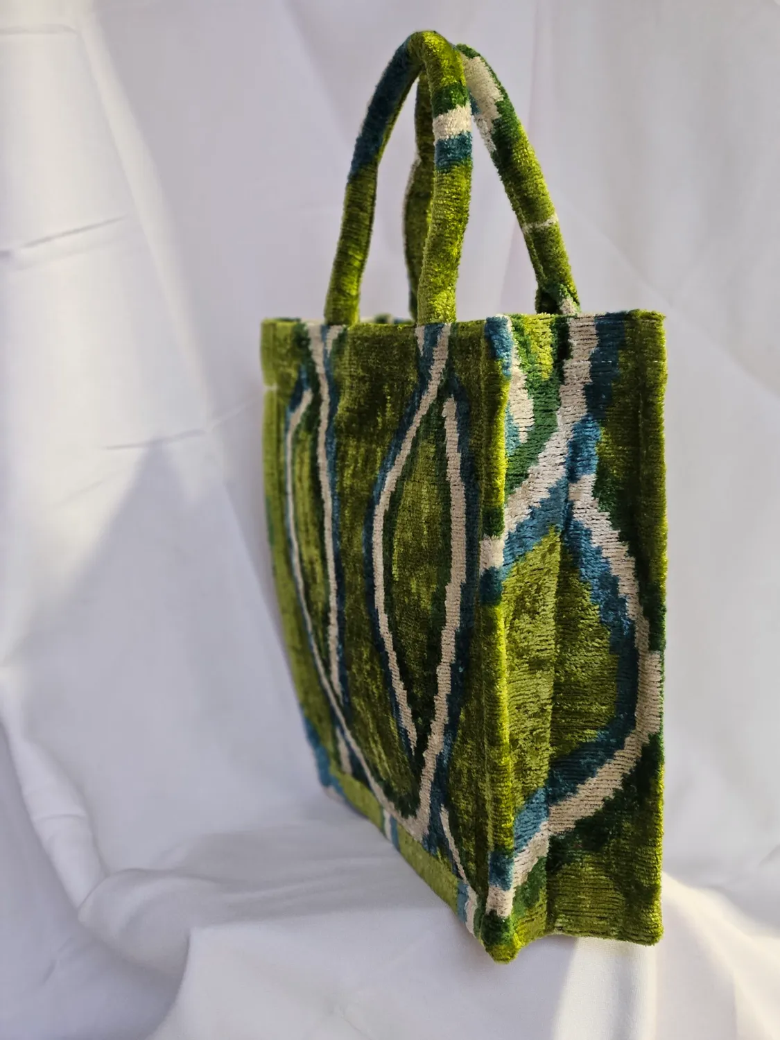 Les Ottomans Grande 05 tote taske stor silkevelour ikat