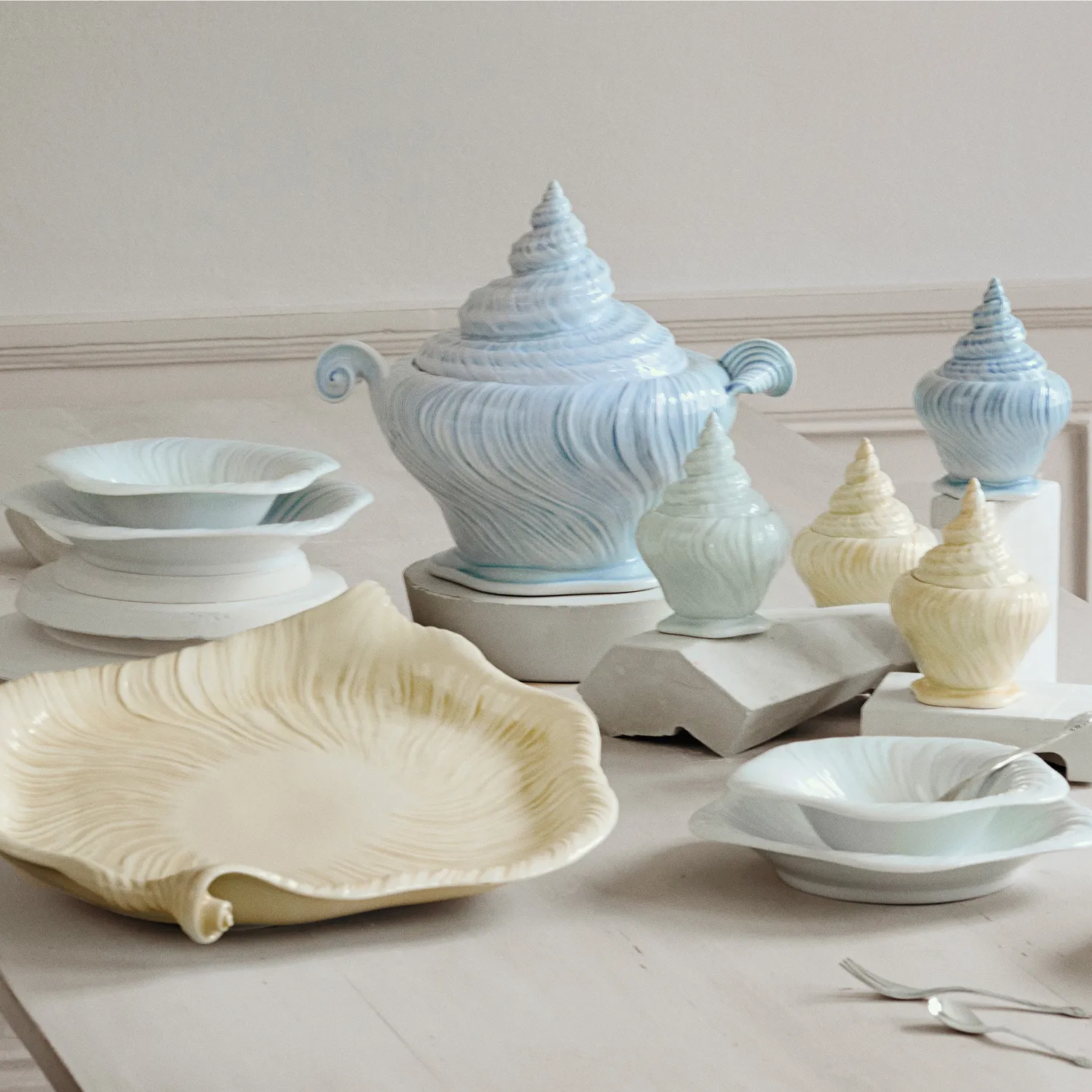 Kgl. Porcelæn Triton dyb tallerken 20,5 cm sand