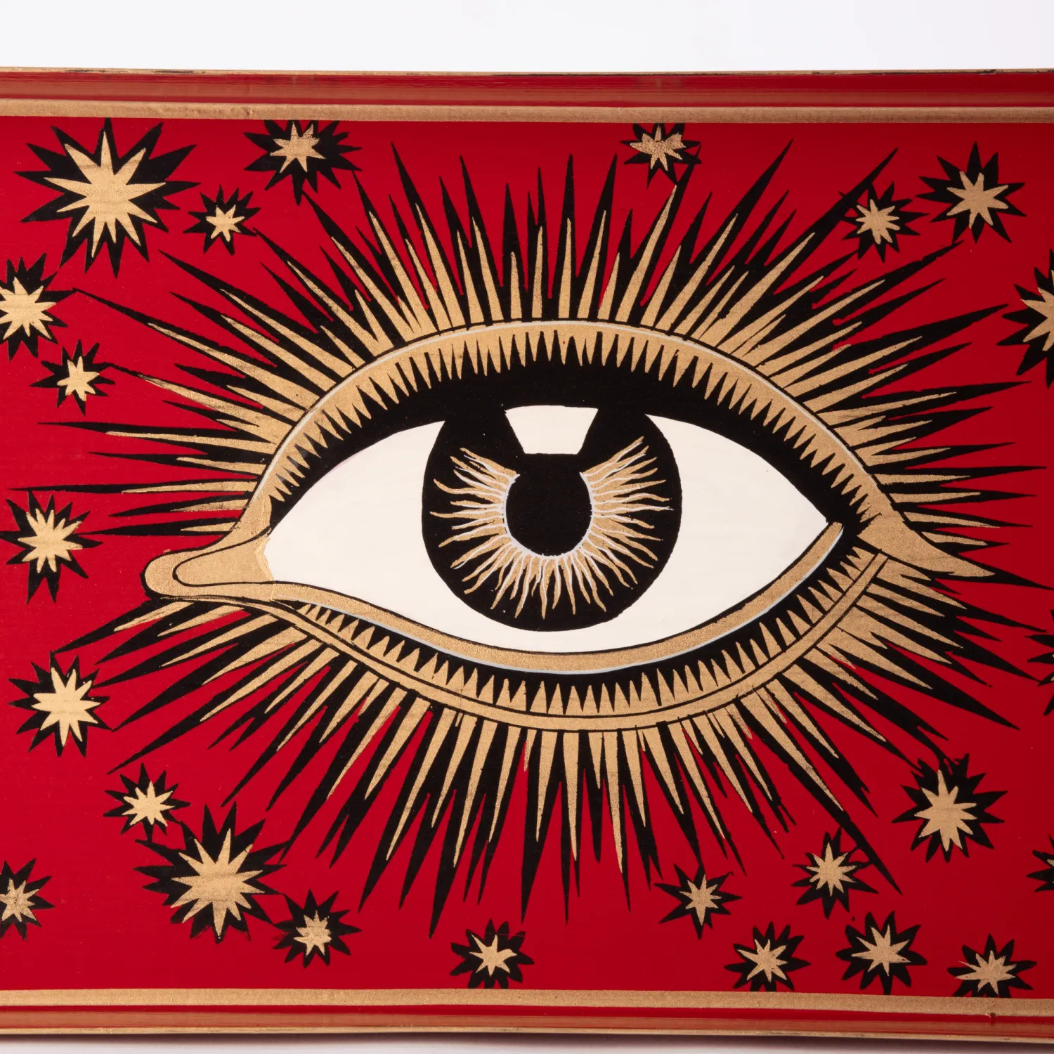 Les Ottomans All-Seeing Eye bakke Rosso håndmalet jern