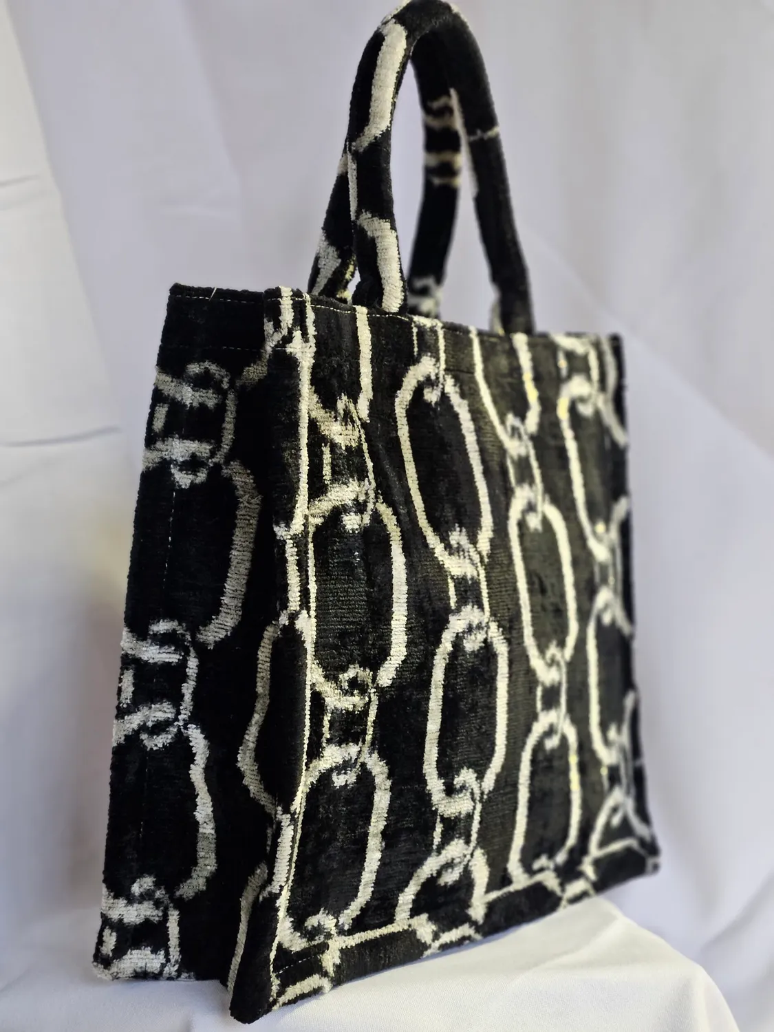 Les Ottomans stor tote silkevelour nr. 07 ikat