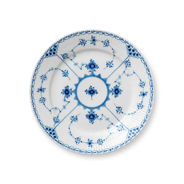 Kgl. Porcelæn Musselmalet Halvblonde tallerken 22 cm håndmalet